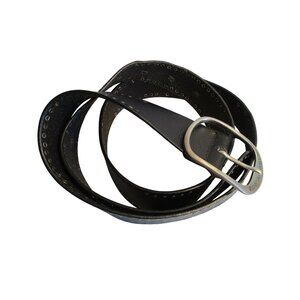 *Calvin Klein Studded Black Leather Belt CK Jeans - XL